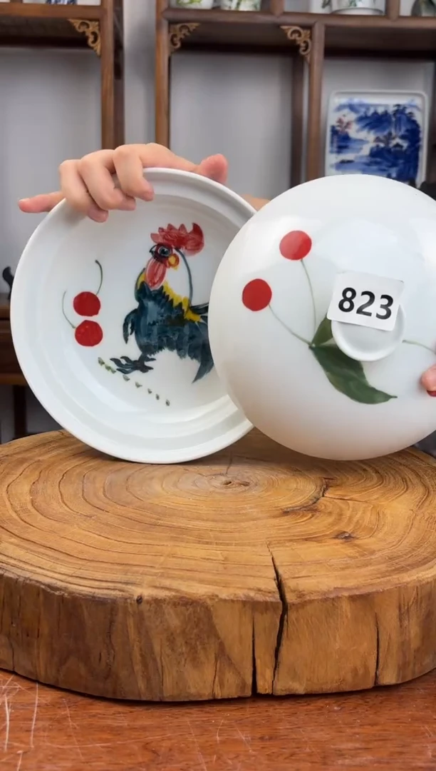 瓷国韵瓷坊-手工手绘合合器823