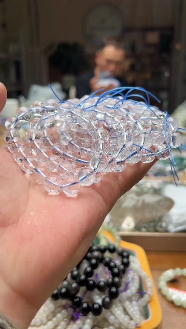 水晶手链未镶嵌暴风雪阿赛白水晶手链 卡10