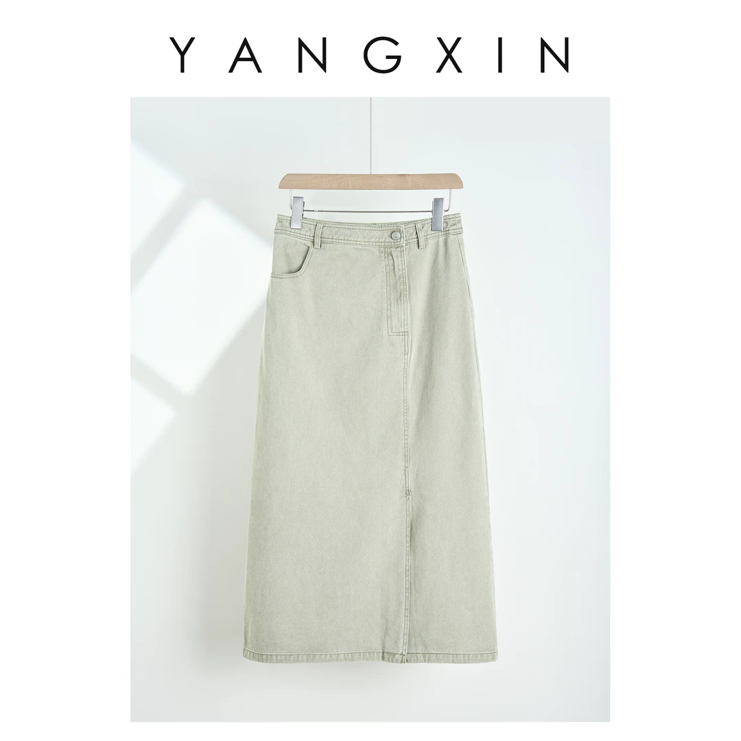 【无龄·杨昕】“素色半裙”早春新款复古百搭半身裙SS02028