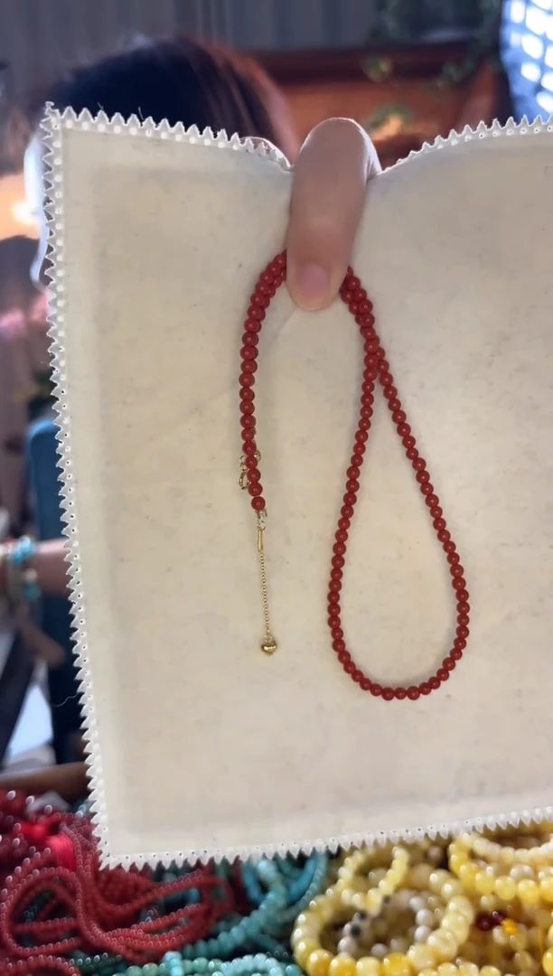 南红玛瑙未镶嵌颈饰南红高品质锁骨链