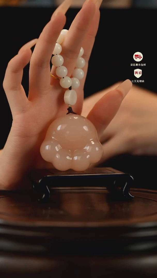 云南石萌趣猫爪手把件