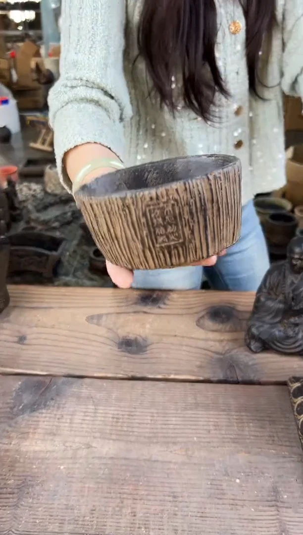 陶土【闪购商品】- 复古色不忘初心小圆盆
