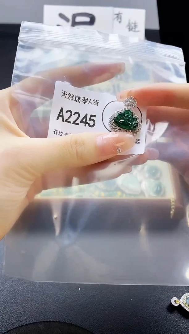 翡翠未镶嵌吊坠(赠链)