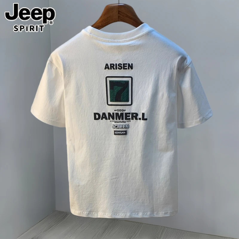 Jeep吉普高端短袖恤男士男款夏季宽松大码男款夏季宽松短袖T恤