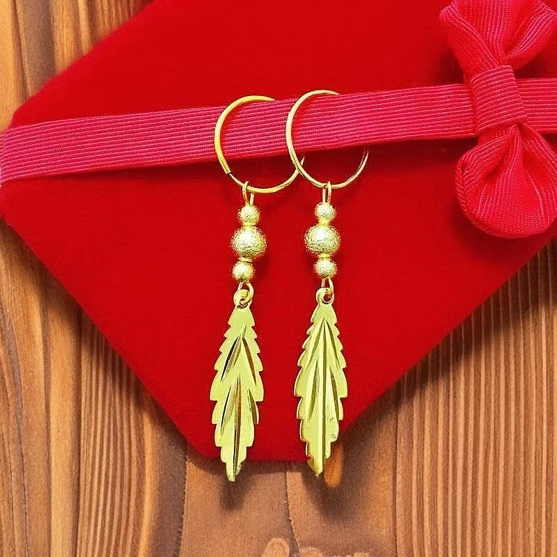 铜合金耳饰 团三株耳环女款