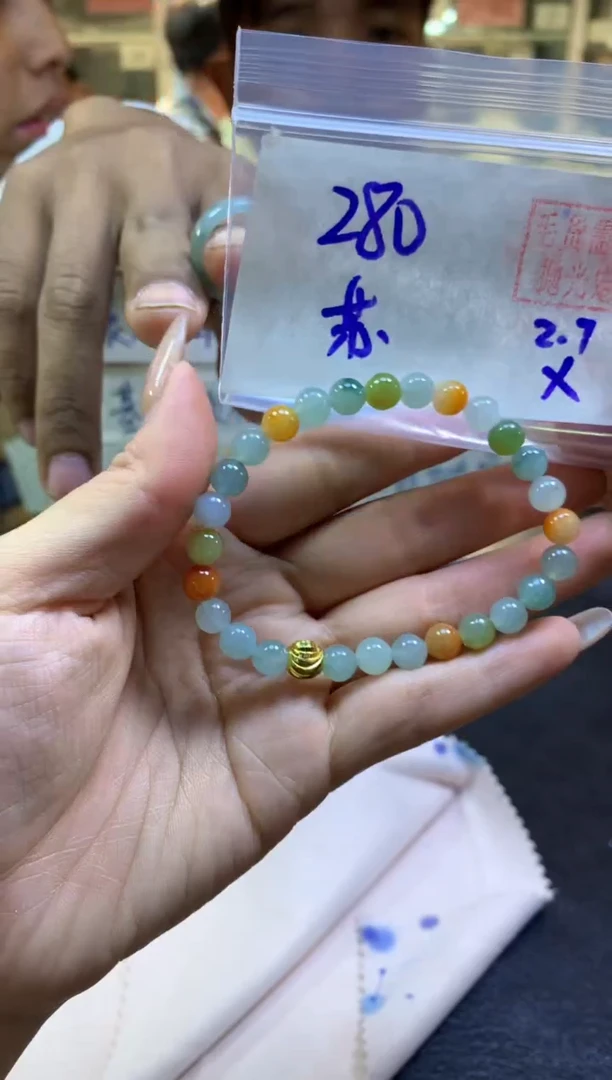 【闪购商品】定制翡翠未镶嵌手串#280元-毛货需精细抛光