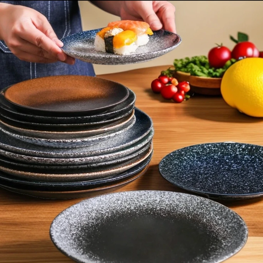 【1751号-1800号】日式餐具陶瓷浅盘子碟餐厅骨碟菜盘家用复古