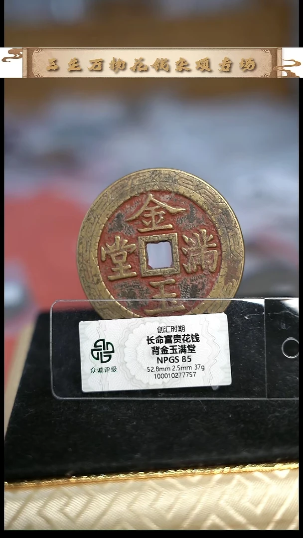 编号1245长命富贵花钱（配脖挂）
