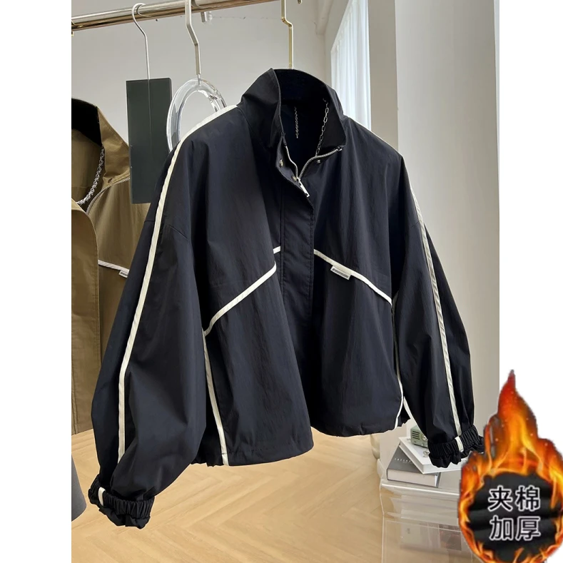 设计感洋气显高夹克户外立领时尚外套女秋季冲锋衣休闲百搭显瘦