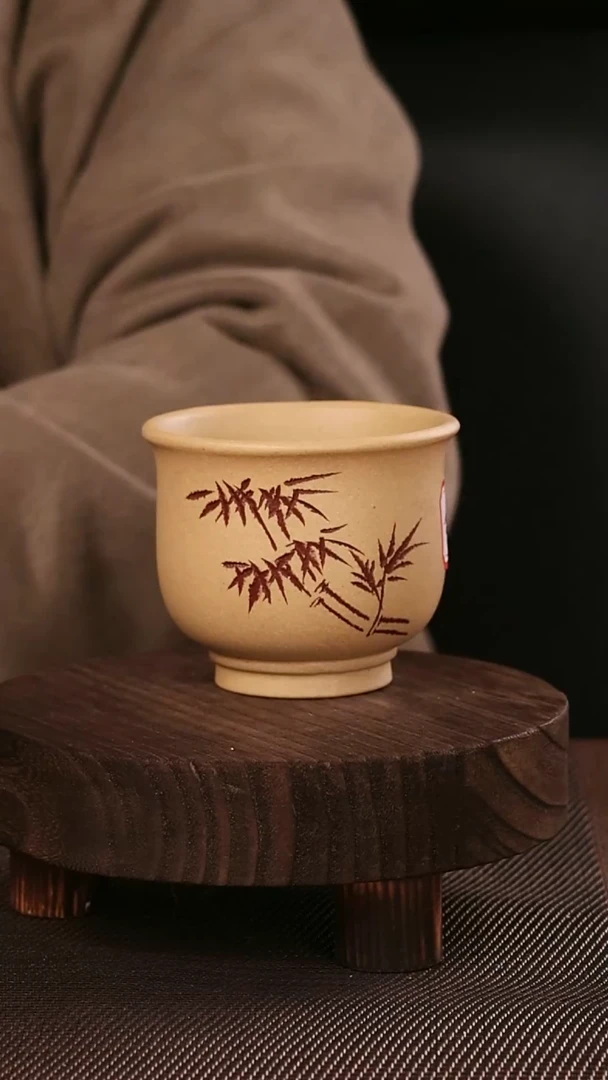 茶杯紫砂紫砂刻绘主人杯22