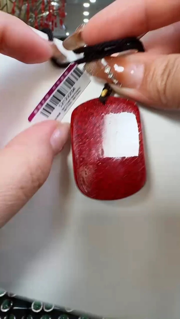 天然辰砂朱砂无事牌平安如意 晶体 车挂