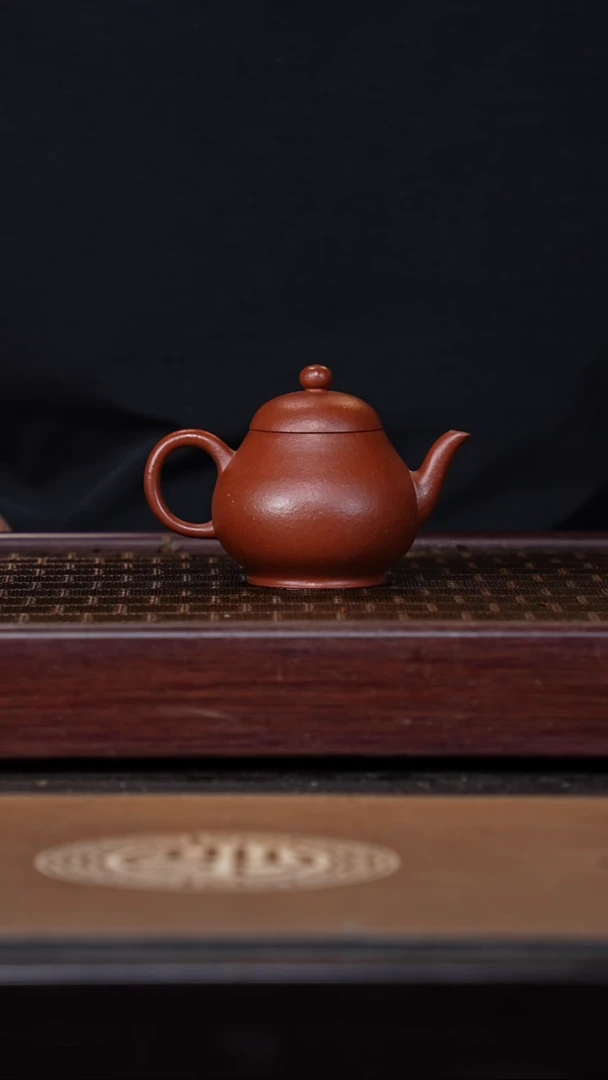 茶壶紫砂羊角山朱泥壶