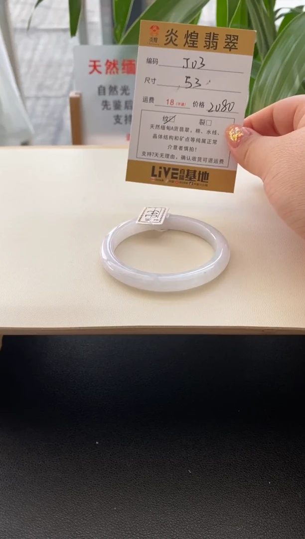 未镶嵌手镯翡翠53.1圈口编码j03