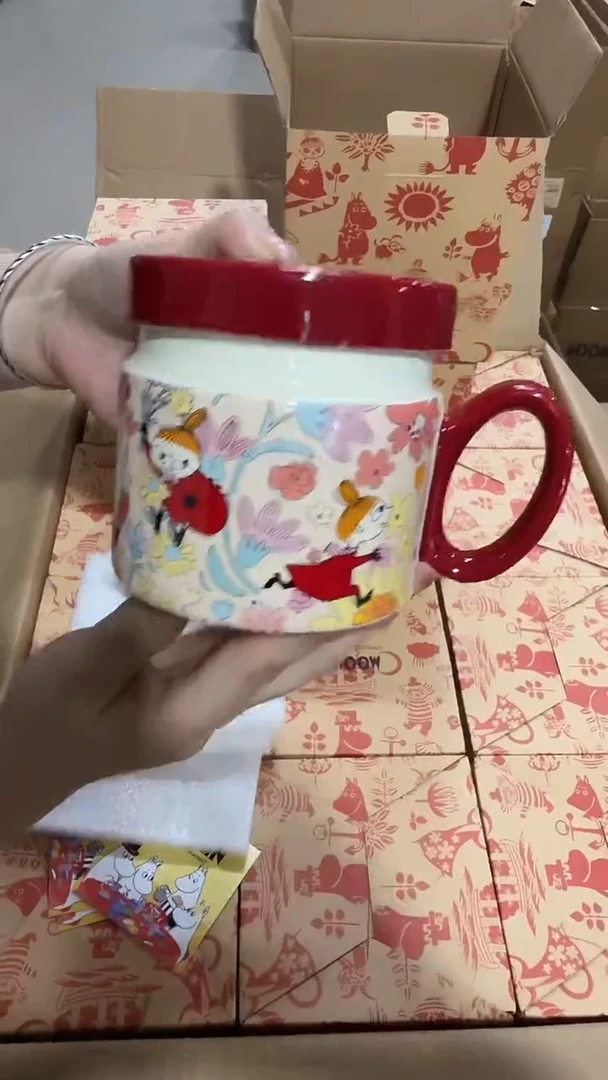 瓷片瓷姆明花海盖杯（含茶滤）
