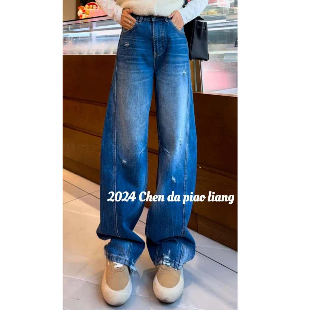 早春新款弯刀裤美式女款复古小众