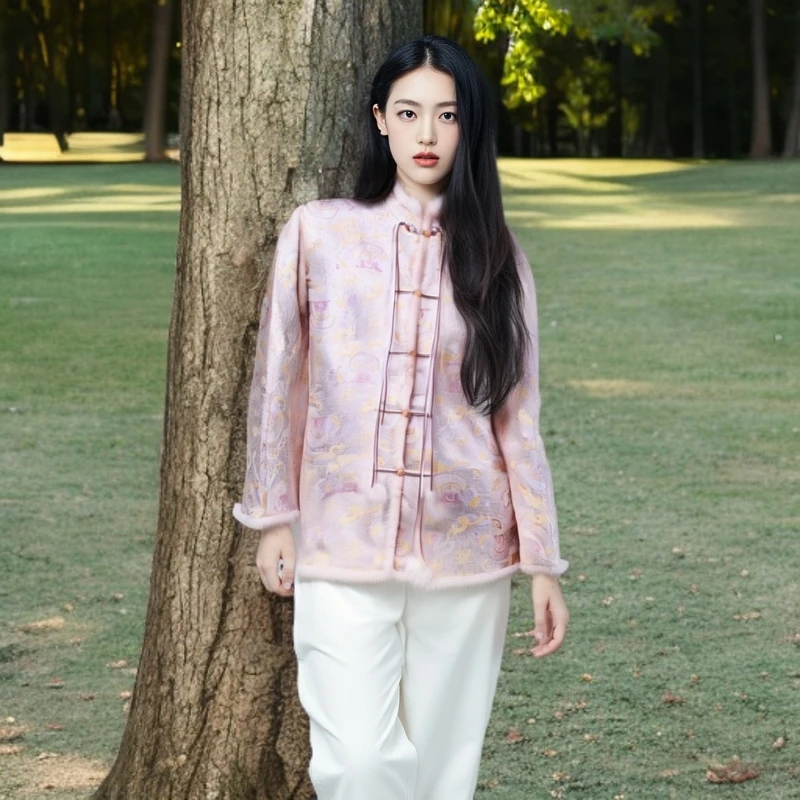 上久楷龙行云纹宋锦棉服(正品带钢印，填充物为真丝丝棉）