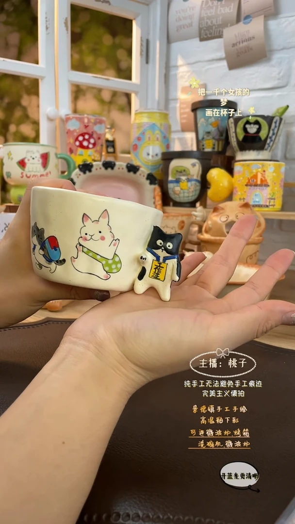 摆件景德镇创意手绘可爱设计师款文创小学生
