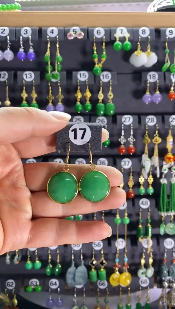 【闪购商品】翡翠耳饰银S925镶嵌17....