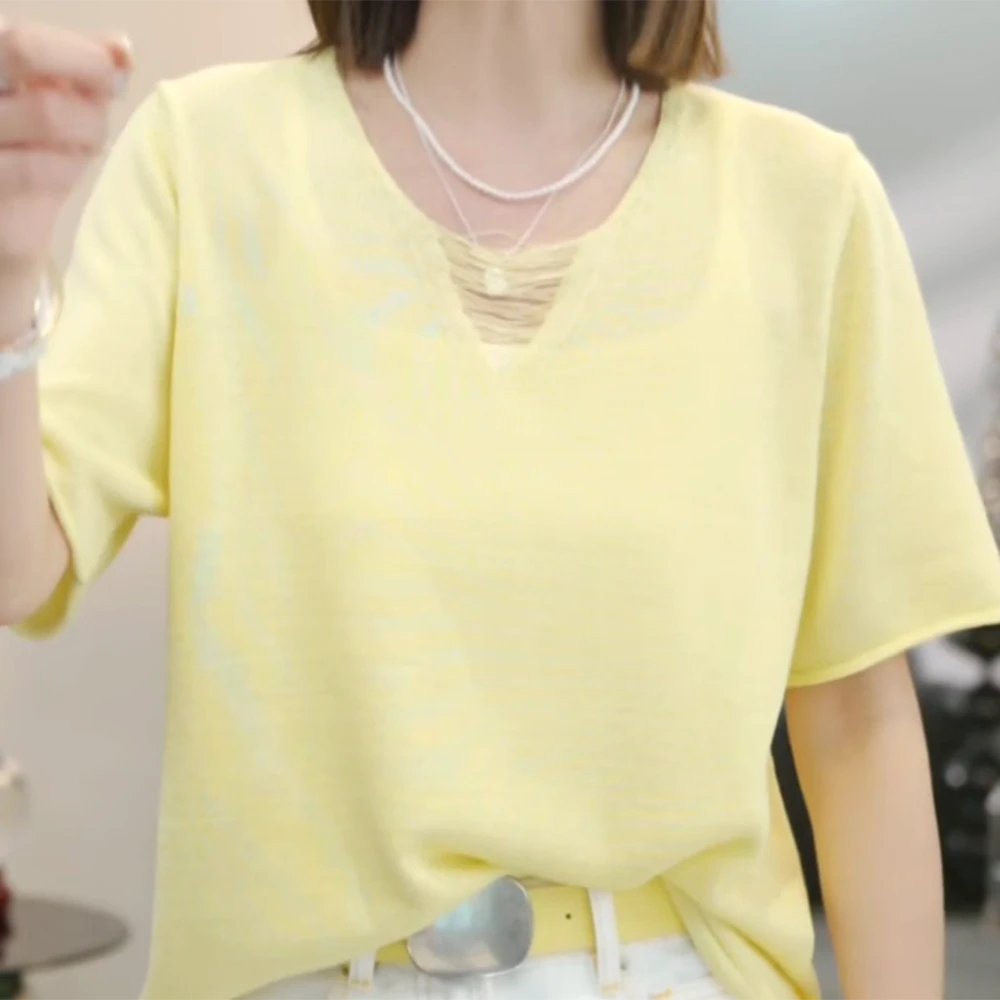 【邂逅美人】2025春季新款时尚气质休闲打底上衣百搭显瘦圆领套头