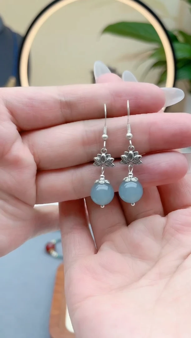 玛瑙/玉髓耳饰银S925镶嵌01