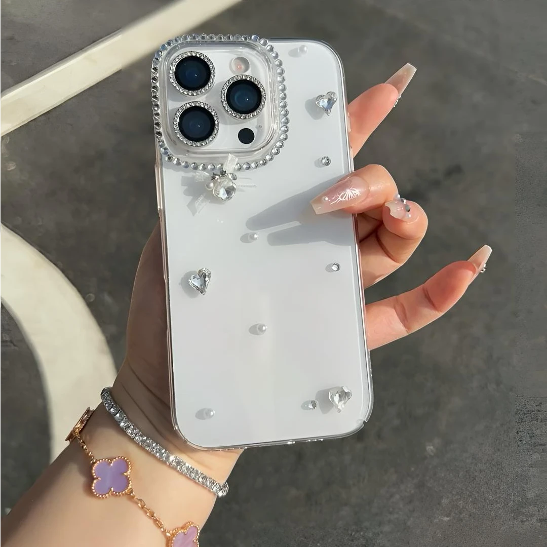 轻奢风Y心闪钻适用于苹果iPhone16promax手机壳15高透13名媛风12