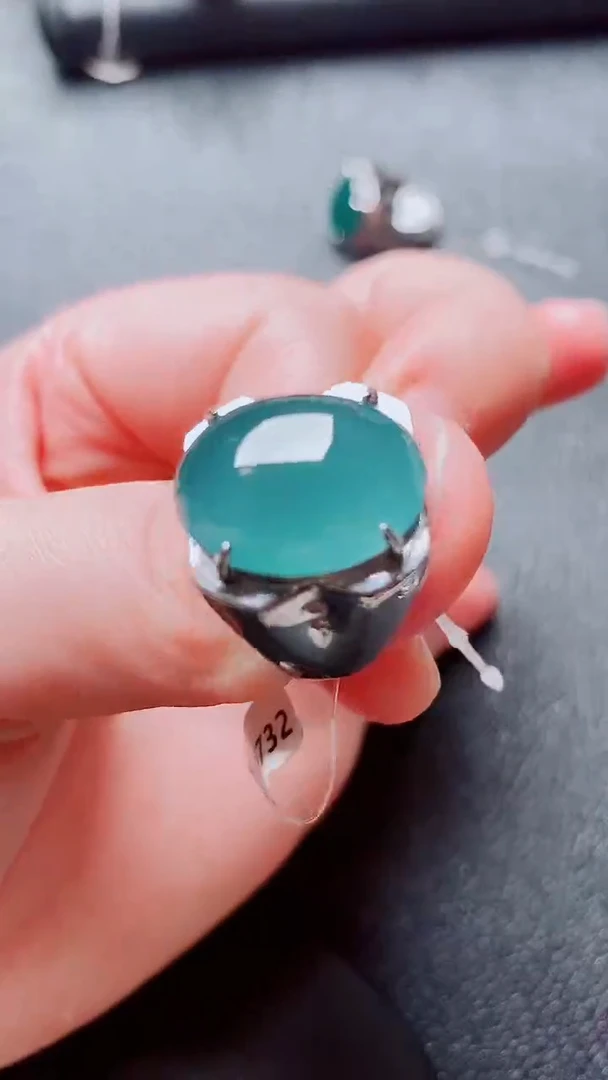 银S925镶嵌戒指翡翠111