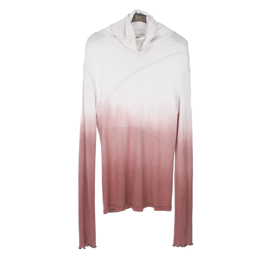 SB3221190144素白羊毛吊染打底T恤长袖