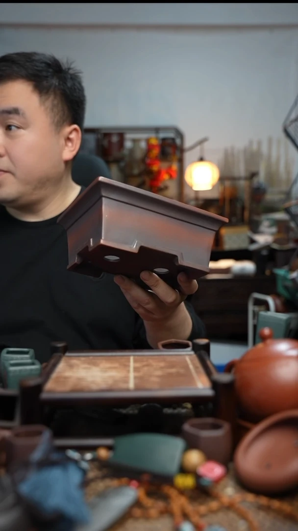 紫砂花盆長木軒精品紫砂内口15*11.3*5.8