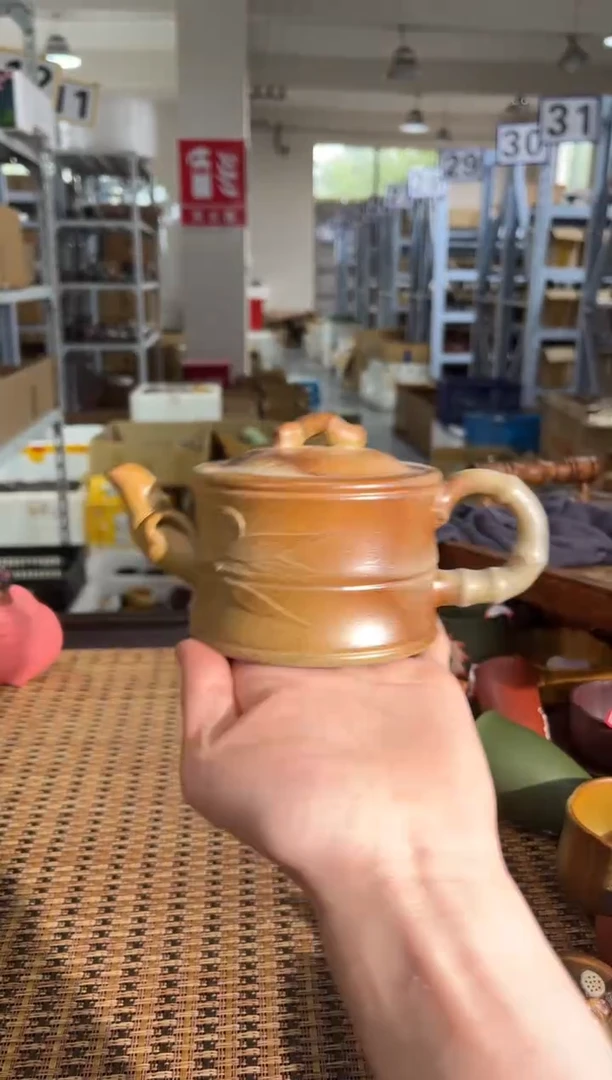 茶壶紫砂宜兴茶壶  竹段壶