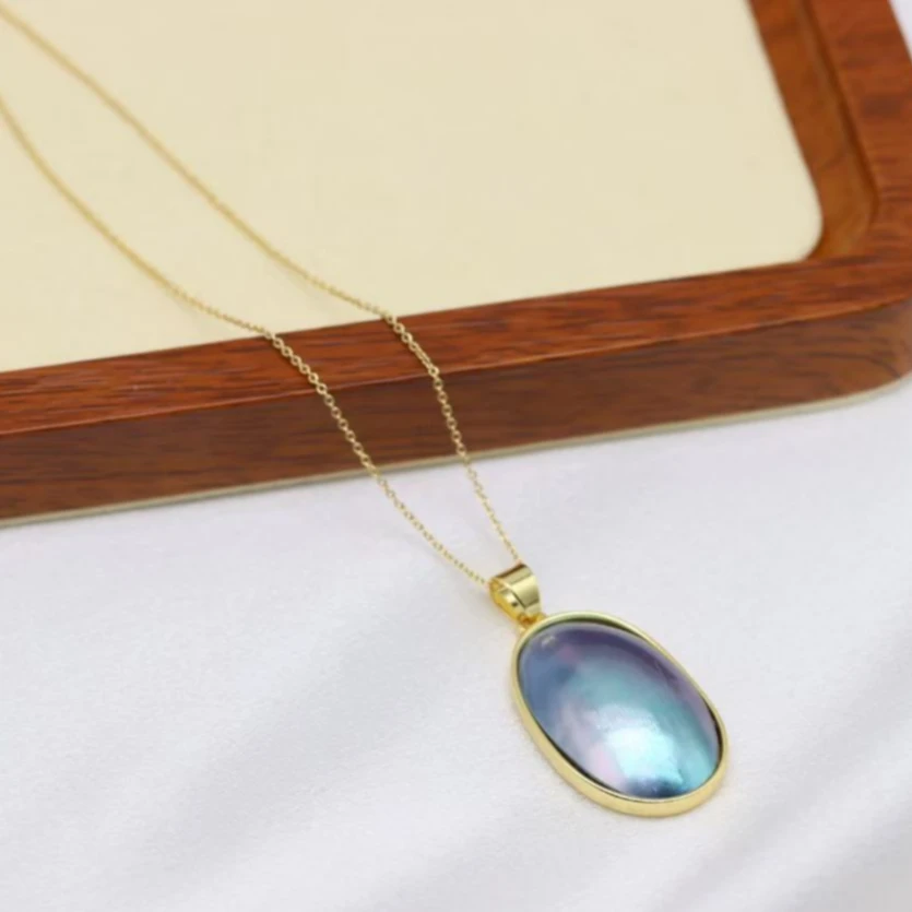 420  蔚蓝色马贝珍珠吊坠