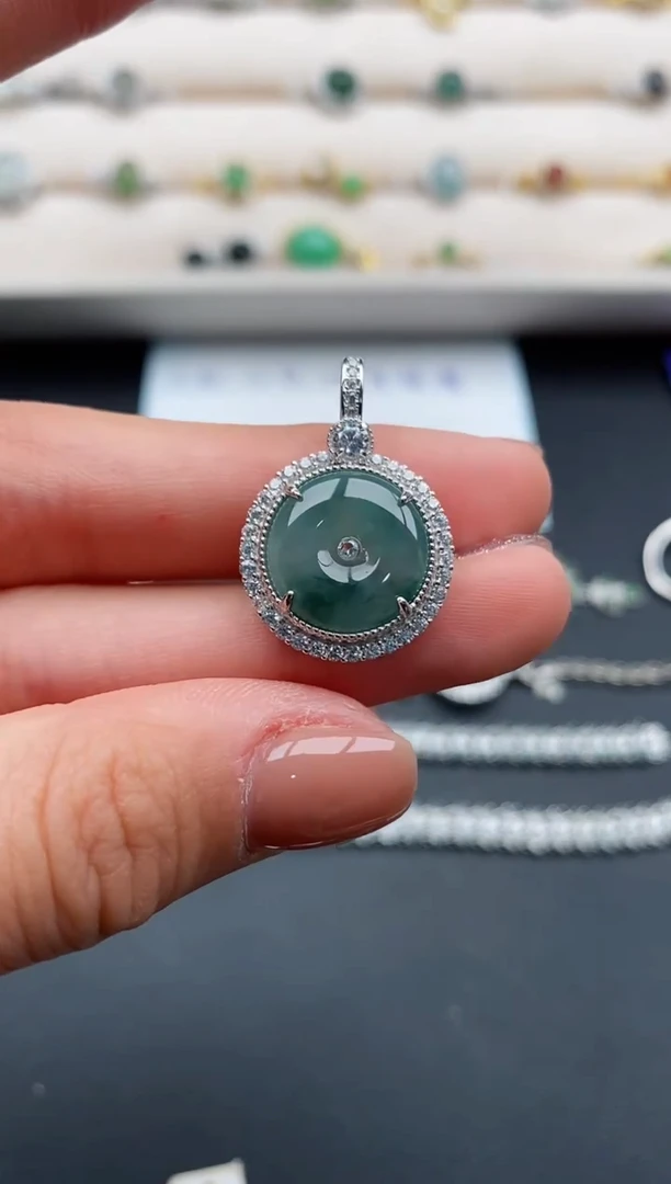 银S925镶嵌戒指翡翠33333333+3