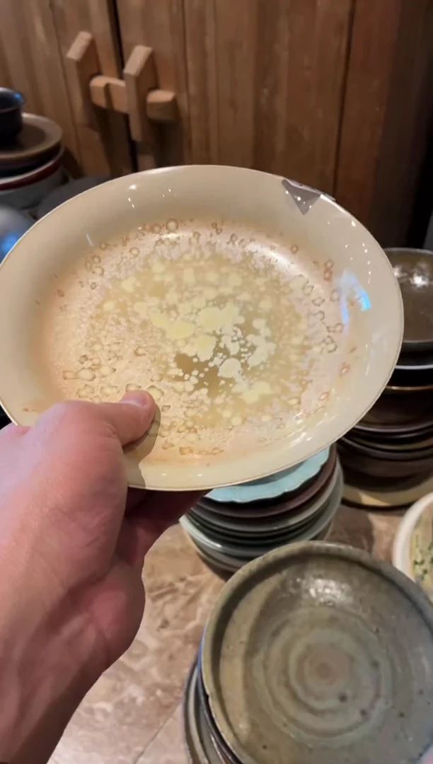 瓷片s****e50微瑕黄色飘雪结晶锅盘1个