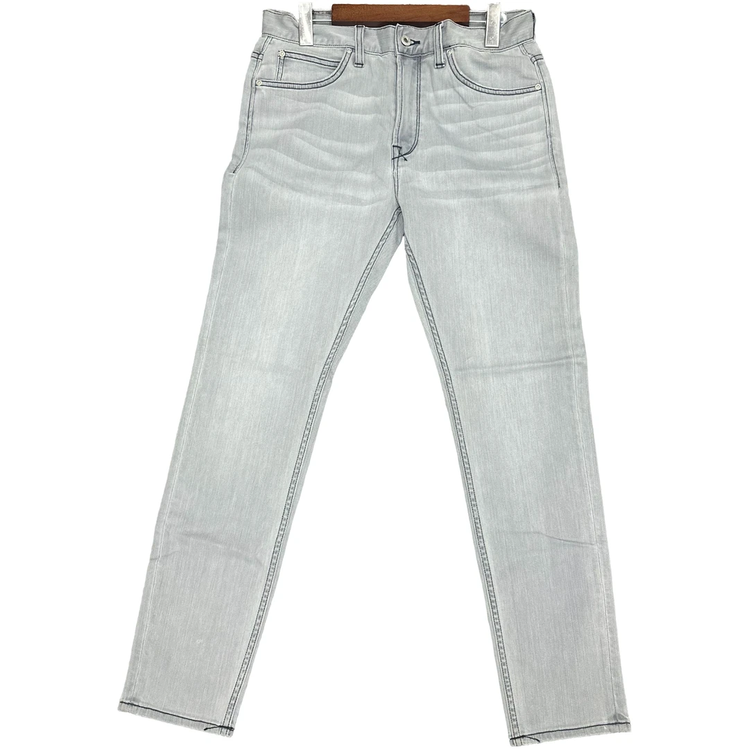 #05号高端系列] 705灰色中腰小锥形修身牛仔裤男款