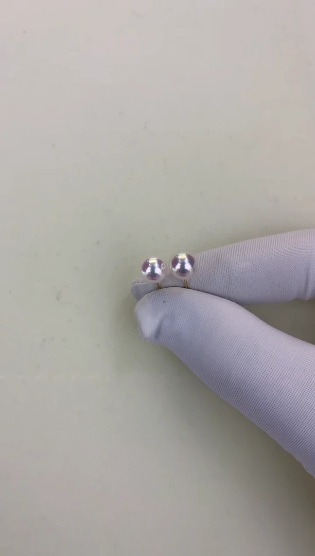 18K金镶嵌DA海水珍珠 GD002 7-8 素钉定制