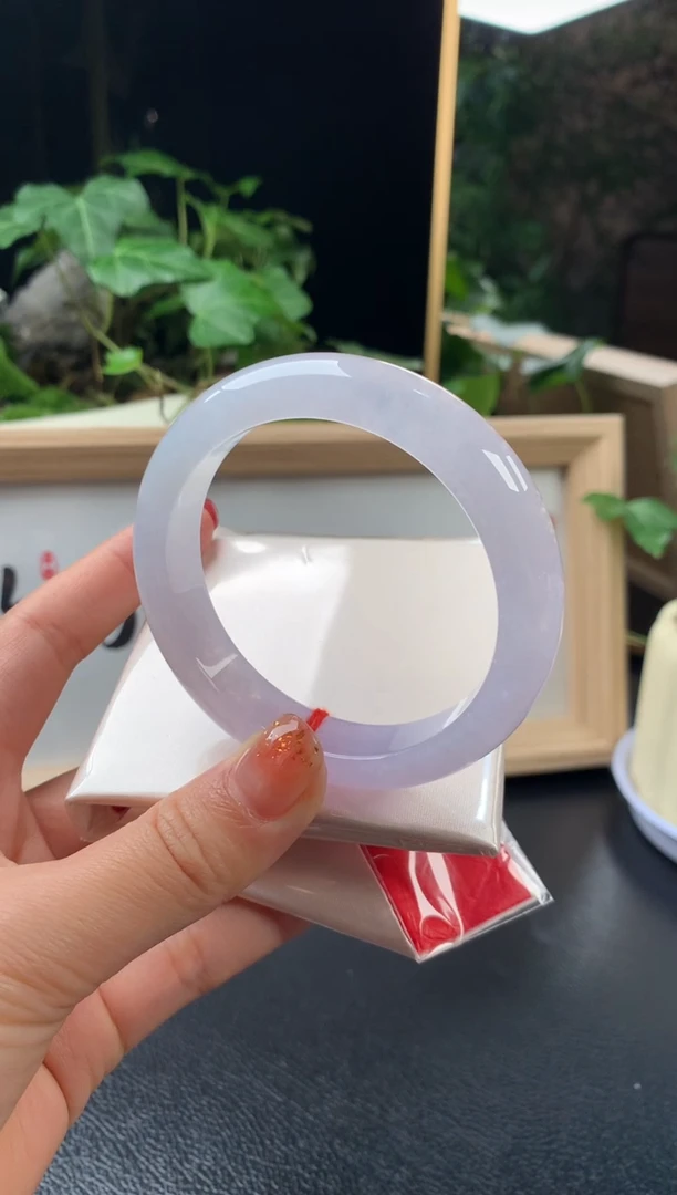 未镶嵌手镯翡翠冰粉紫正圈57+