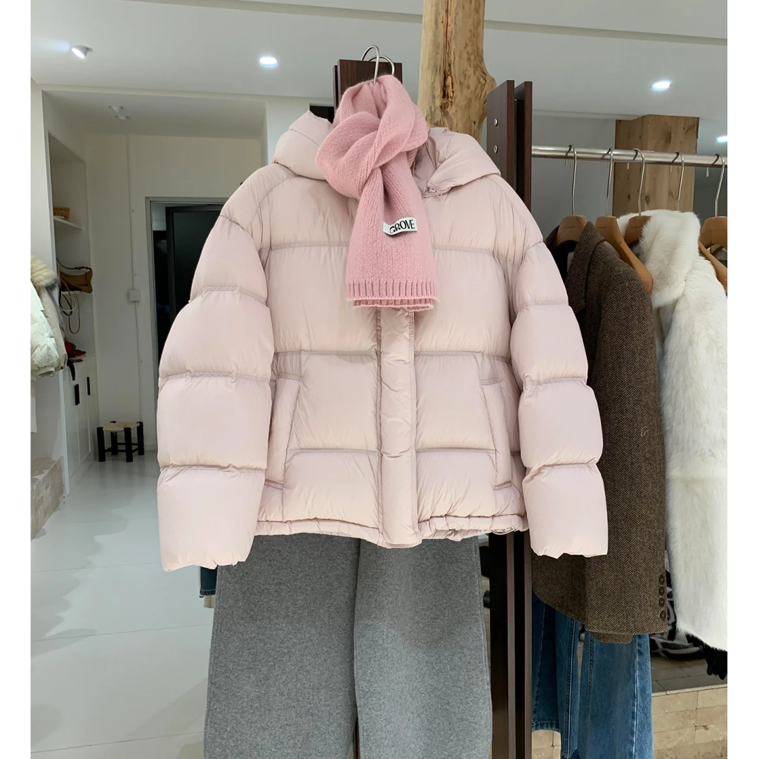 韩系短款粉色羽绒服女2025年冬季新款甜美小清新加厚保暖外套上衣