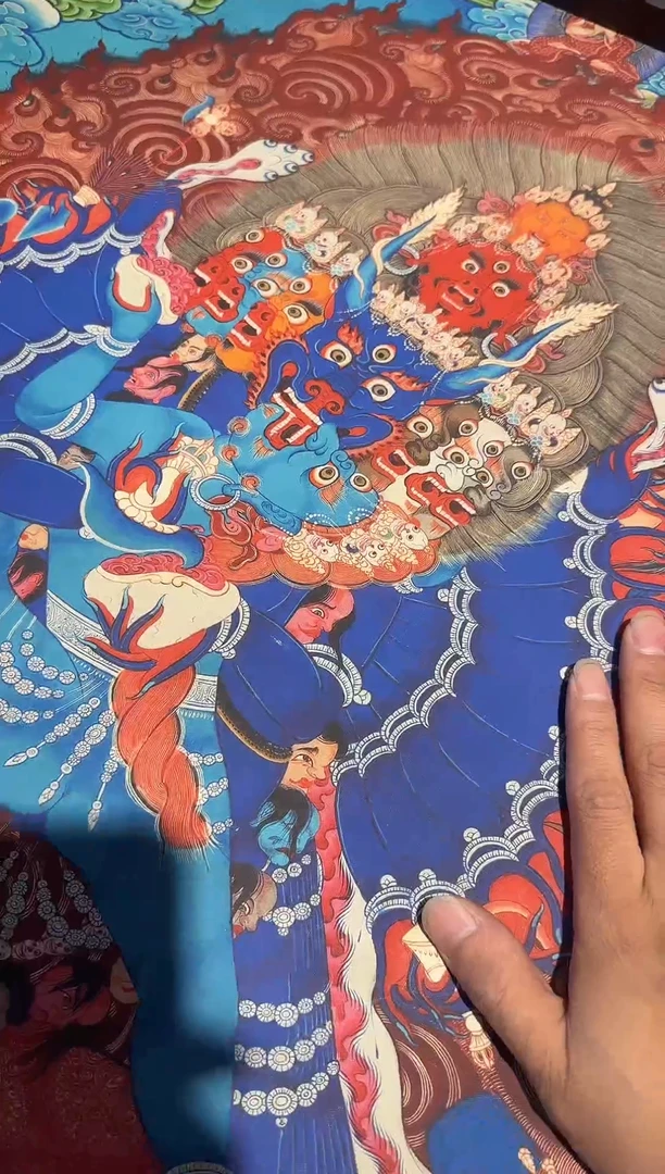 装裱画 老唐卡 大威德