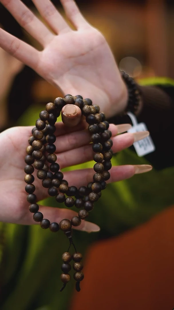 沉香手串9mm伽楠一号圆珠多圈41g+多样性发一