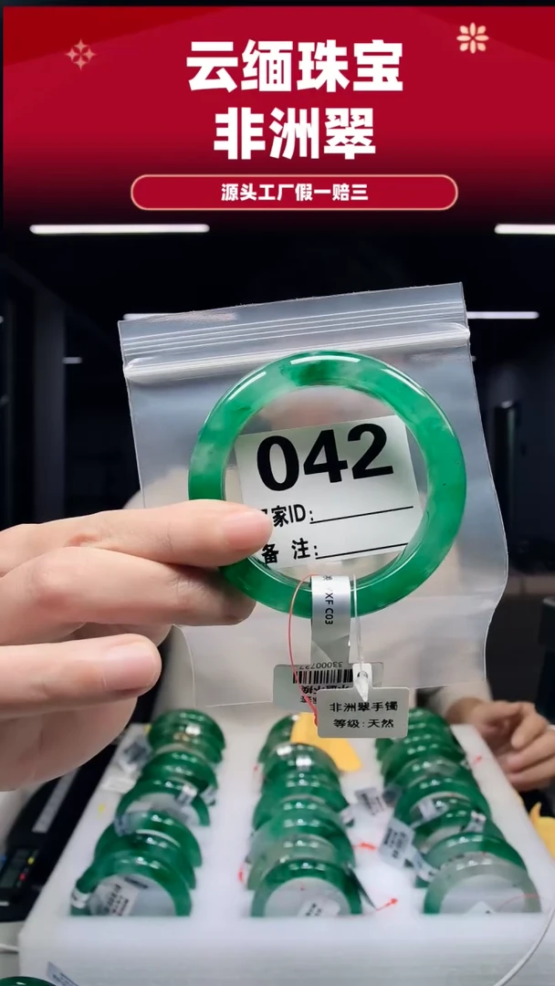 未镶嵌手镯石英质玉（非洲翠）57圈口042