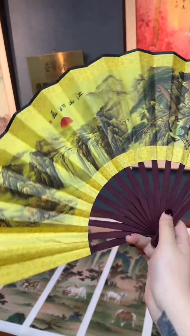 国画九霄甄选国画作品扇子