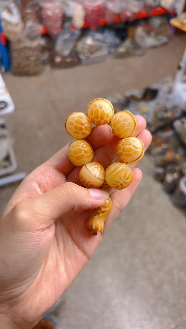 吊坠菩提根/象牙果富甲天下手捻 黄色