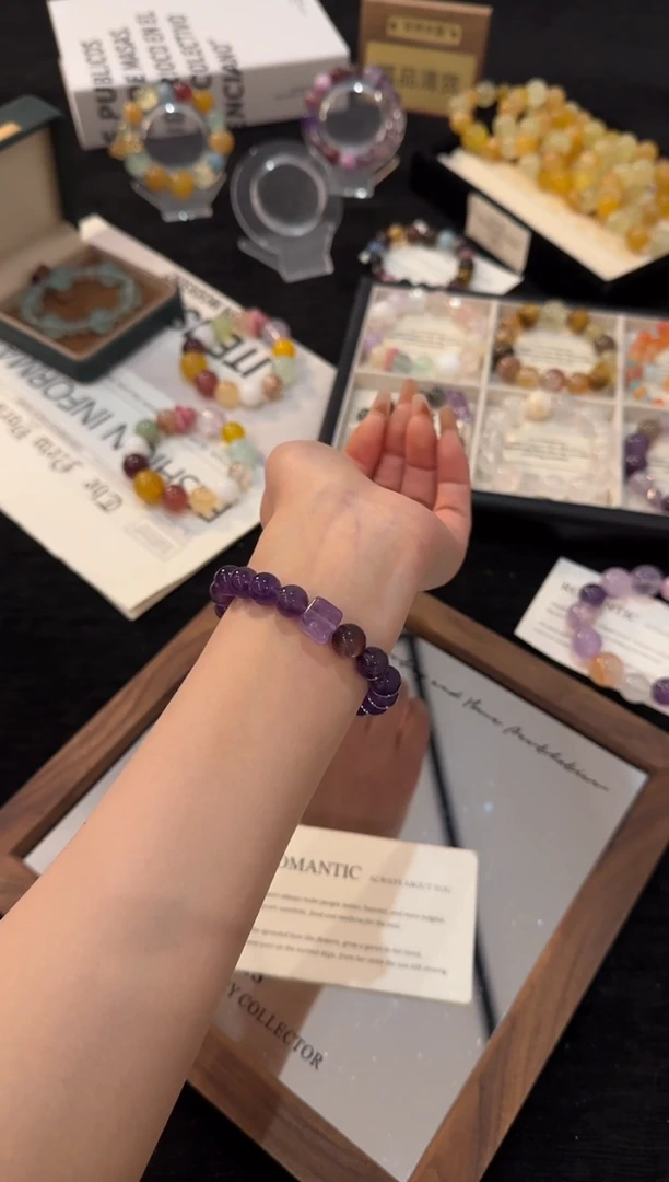 未镶嵌手链水晶紫水晶x2902