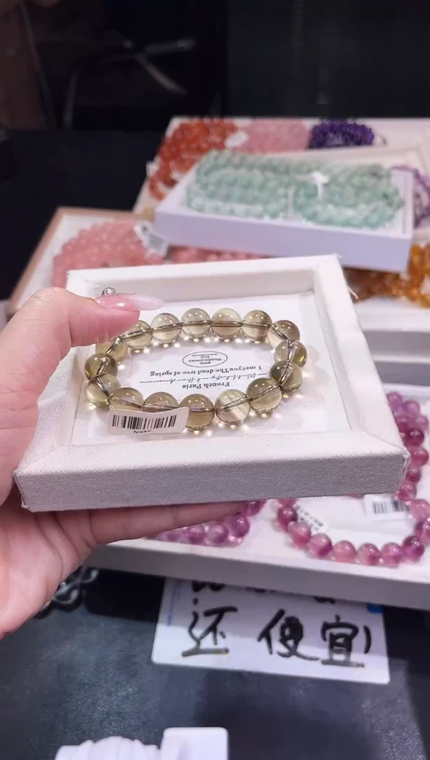 水晶手串未镶嵌七*珠魔晶宙斯黄水晶12mm