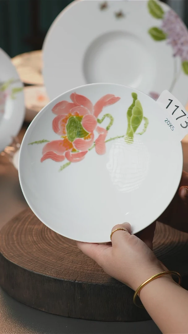 盘手绘釉下彩陶瓷餐具1175