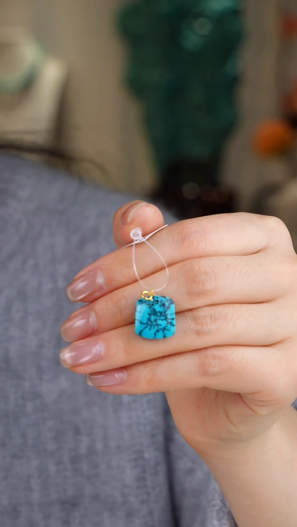 【闪购商品】绿松石吊坠(不含链)18K金镶嵌1