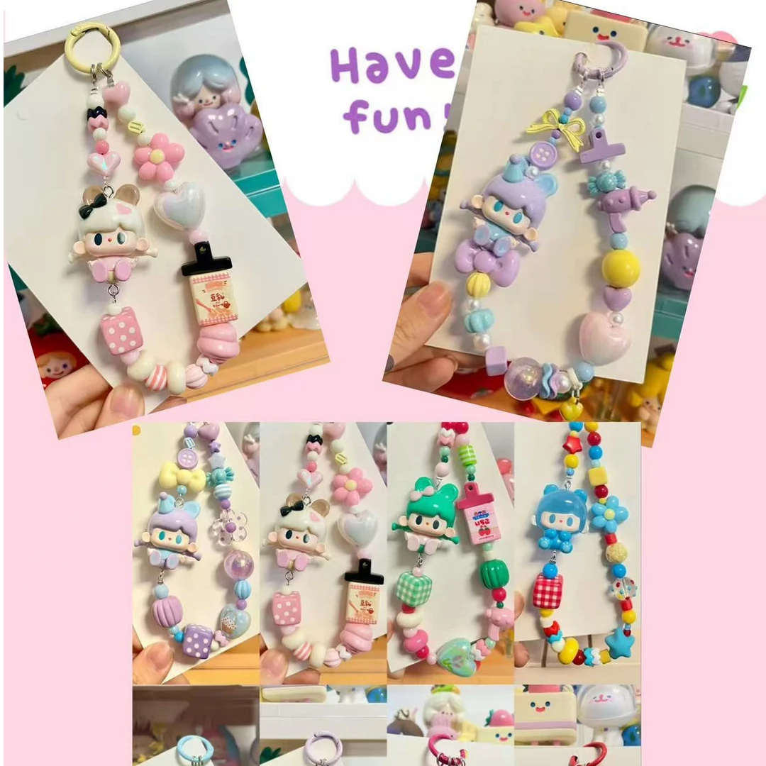 【diy挂链】毛球/蝴蝶结/串珠/钥匙扣萌粒挂链DIY手工配饰/遛娃包