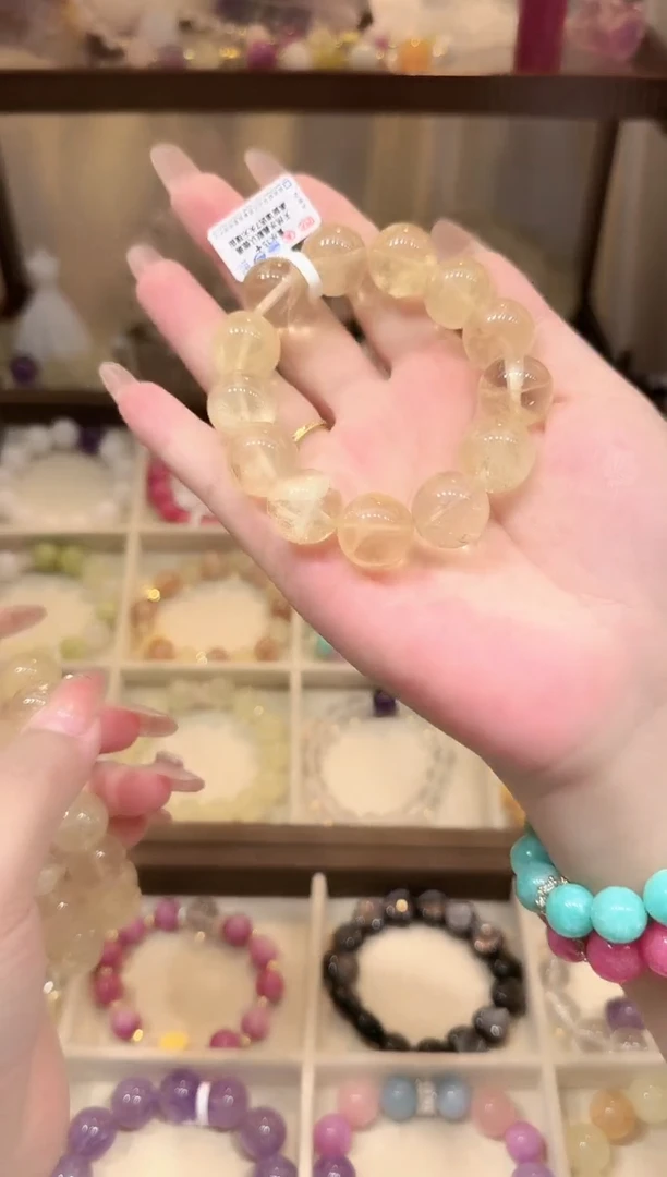 水晶手链未镶嵌黄水素圈15mm