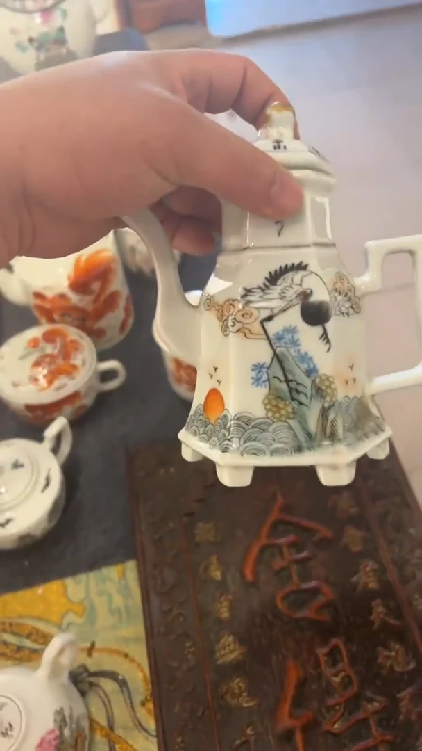 摆件瓷摆件瓷摆件鹤酒壶