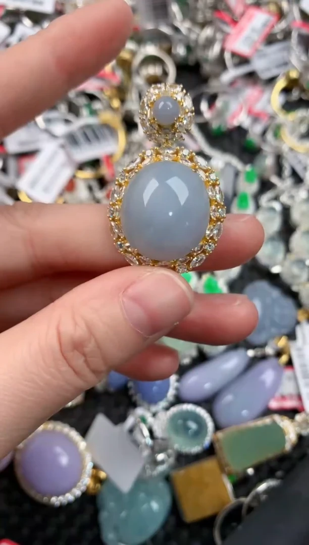 银S925镶嵌戒指翡翠444    5