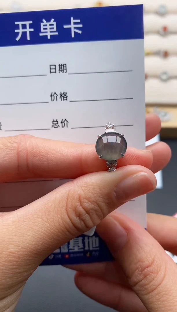 银S925镶嵌戒指翡翠44444444+10